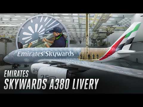 Unveiling the Emirates Skywards 25th Anniversary A380 | Livery Timelapse