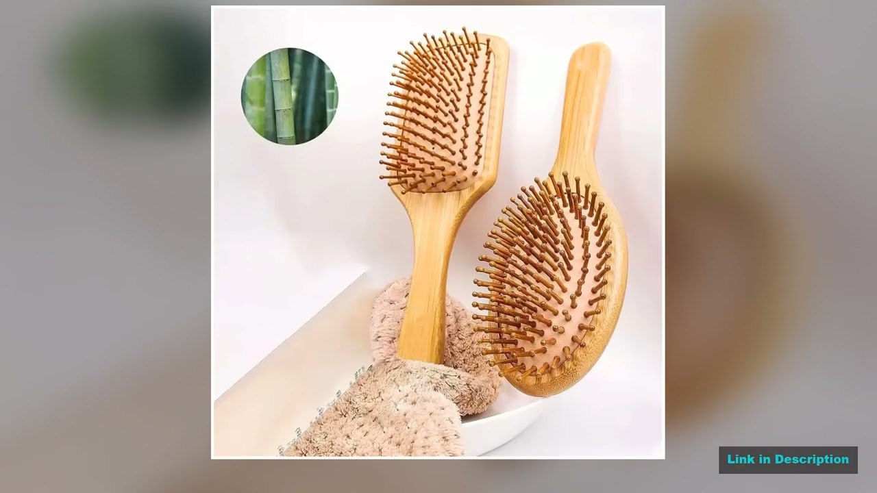 Marseilis Natural bamboo paddle comb air cushion comb scalp massage antistatic tangle free