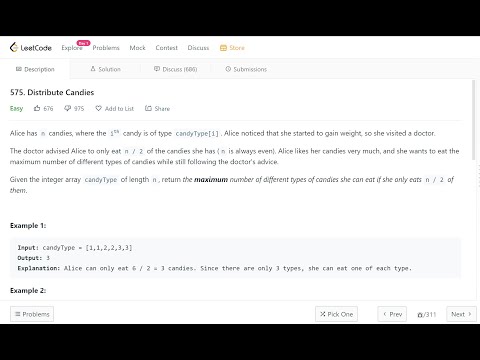 LeetCode in Telugu - Distribute Candies