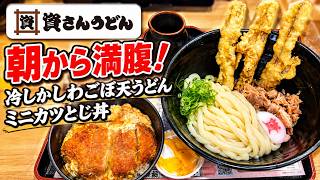 アルミ　アルマイト　脇取り盆3個セット　ラーメン屋さん　出前うどん屋さん　875 資さんうどん 倉見店 】冷やしかしわごぼ天うどん＋ミニカツとじ丼