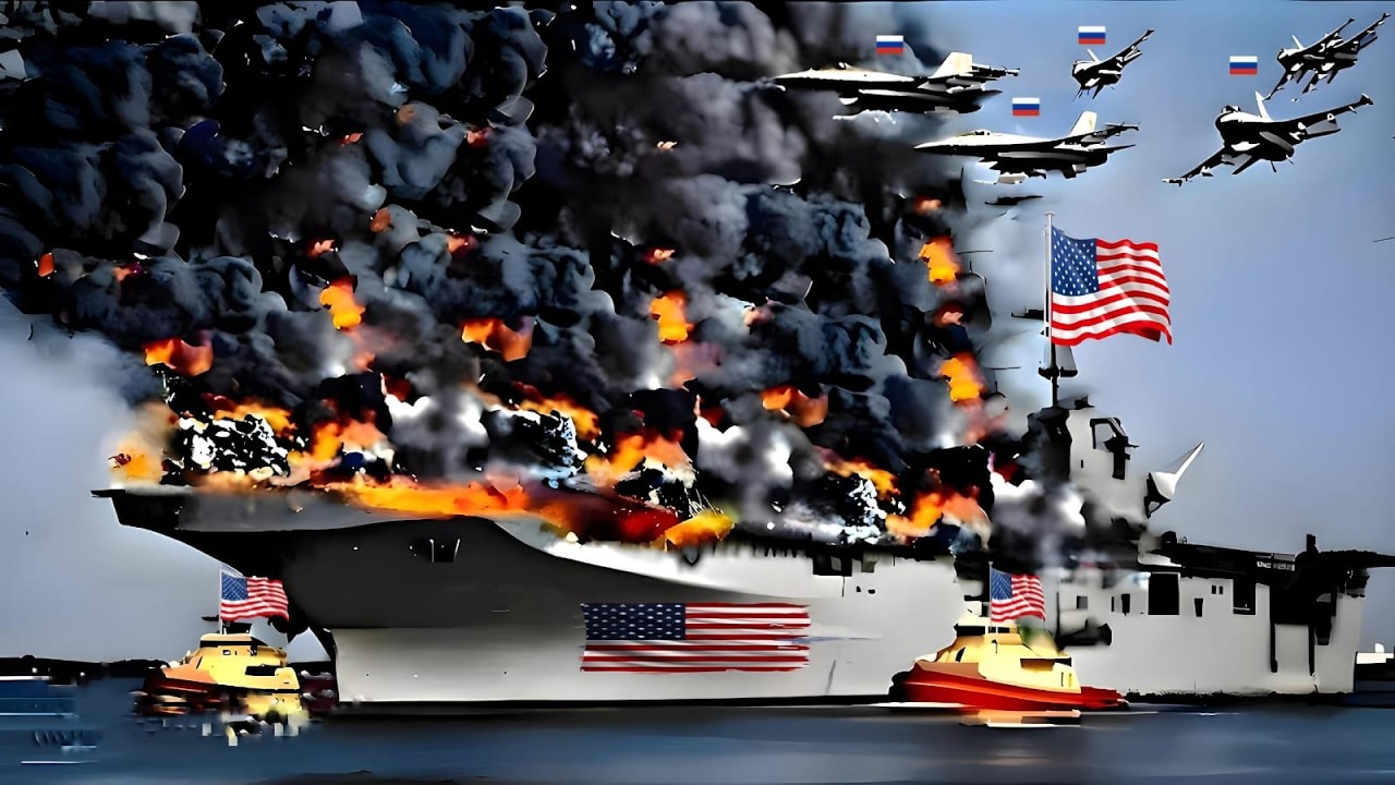 2 минуты назад! Российский пилот Су-57 уничтожил американский авианосец, на борту которого находилос