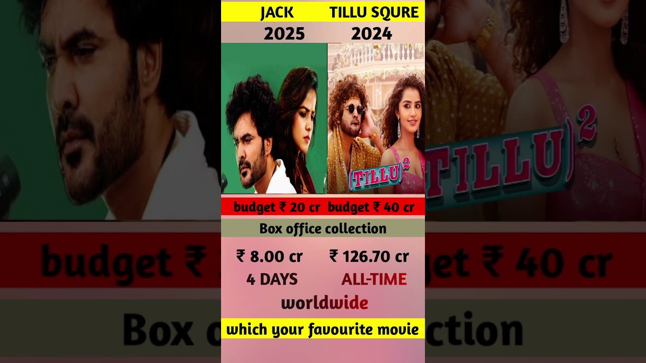 jack vs tillu squre movie box office collection | jack 4 days collection 🔥