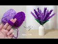 Easy Lavender Flower Making with Woolen - Room Decoration Ideas - Wool Design - DIY Handmade Crafts