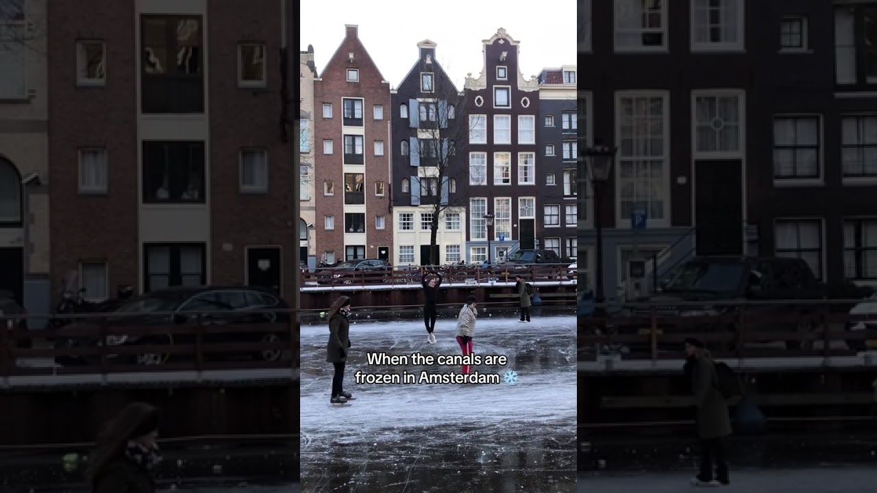 Winter Wonderland Canals in Amsterdam 🇳🇱 Ice-skating Tradition Revived!