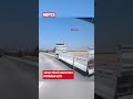 TIR'da yüklü konteyner fırtınada uçtu