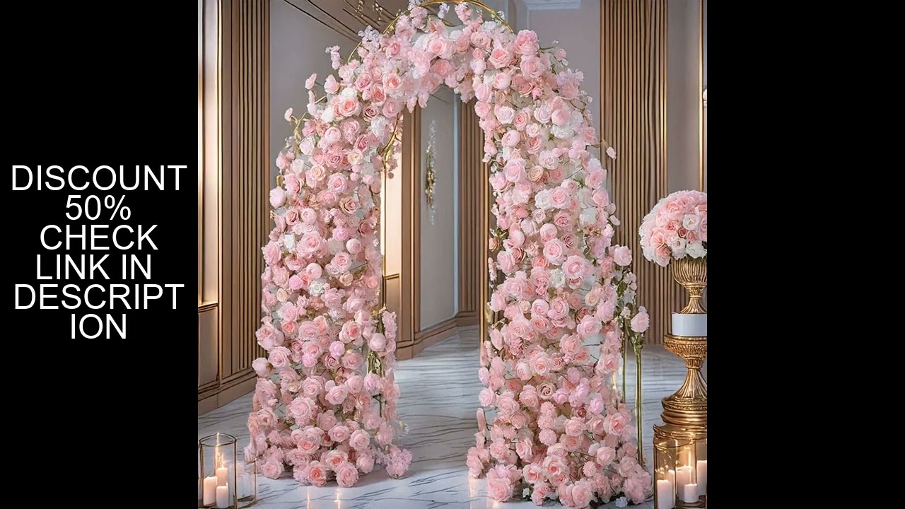 New 210- 230CM Artificial Pink Oxhorn Floral Arrangement Ideal for Wedding Archways Engagement Venue