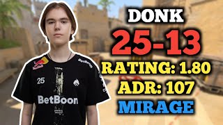 DONK (25-13) RT: 1.80 EU FACEIT RANKED (MIRAGE) | ELO 4124 #CS2 #POV