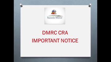 Important Notice-: DMRC CRA Psycho Date Rescheduling |Success Mirror