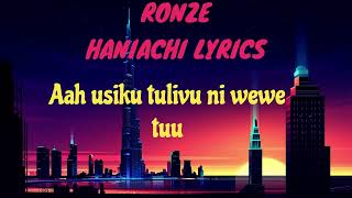 Ronze - Haniachi Official Lyrics