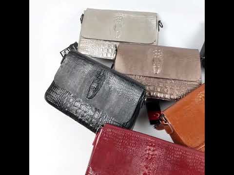 Жіноча шкіряна сумка Maryam 26 х 18 х 9 см Крокодил Бордова, видео 1