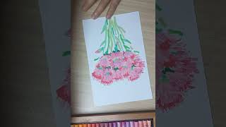 Oil Pastel Carnation Flower (01)