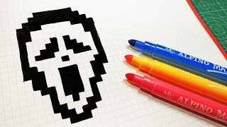 Halloween Pixel Art - How To Draw Scream Mask #pixelart