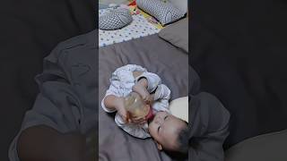 Seeing the baby’s new ability to drink milk for the first time #funny #cutebaby