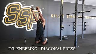 Kneeling Diagonal Press - Dumbbell