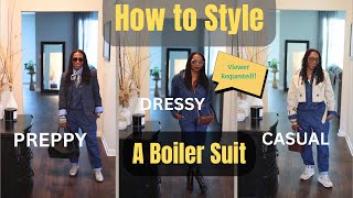 6 Ways to Style a Boiler Suit| Preppy, Dressy & Casual Looks from My Closet