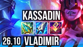 KASSADIN vs VLADIMIR (MID) | 55K damage, Good KDA: 21/2/2 | TR Challenger | 26.10