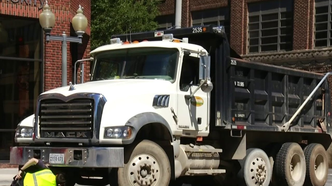 Pedestrian hit by dump truck in downtown Roanoke