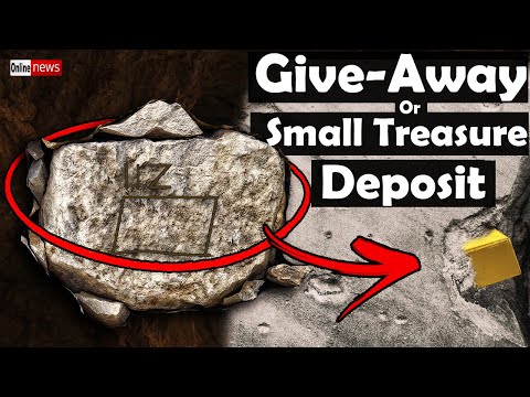 Give-Away Or Small Treasure Deposit Inside Or Under A Huge Rock