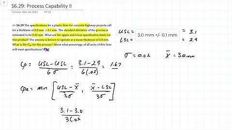 Statistical Process Control: Process Capability II