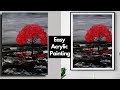 Step by step peinture acrylique sur toile pour dbutants  tutoriel peinture acrylique arbre rouge