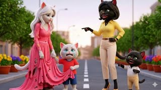Mischievous little cat secretly cut her mother's dress😭✨👗#cats  #story #animation