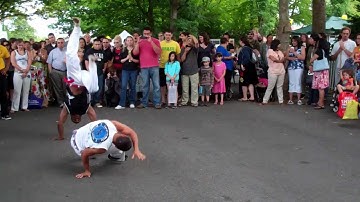 SlowmoVideo using OpenCV Farneback optical flow: Capoeira handstand