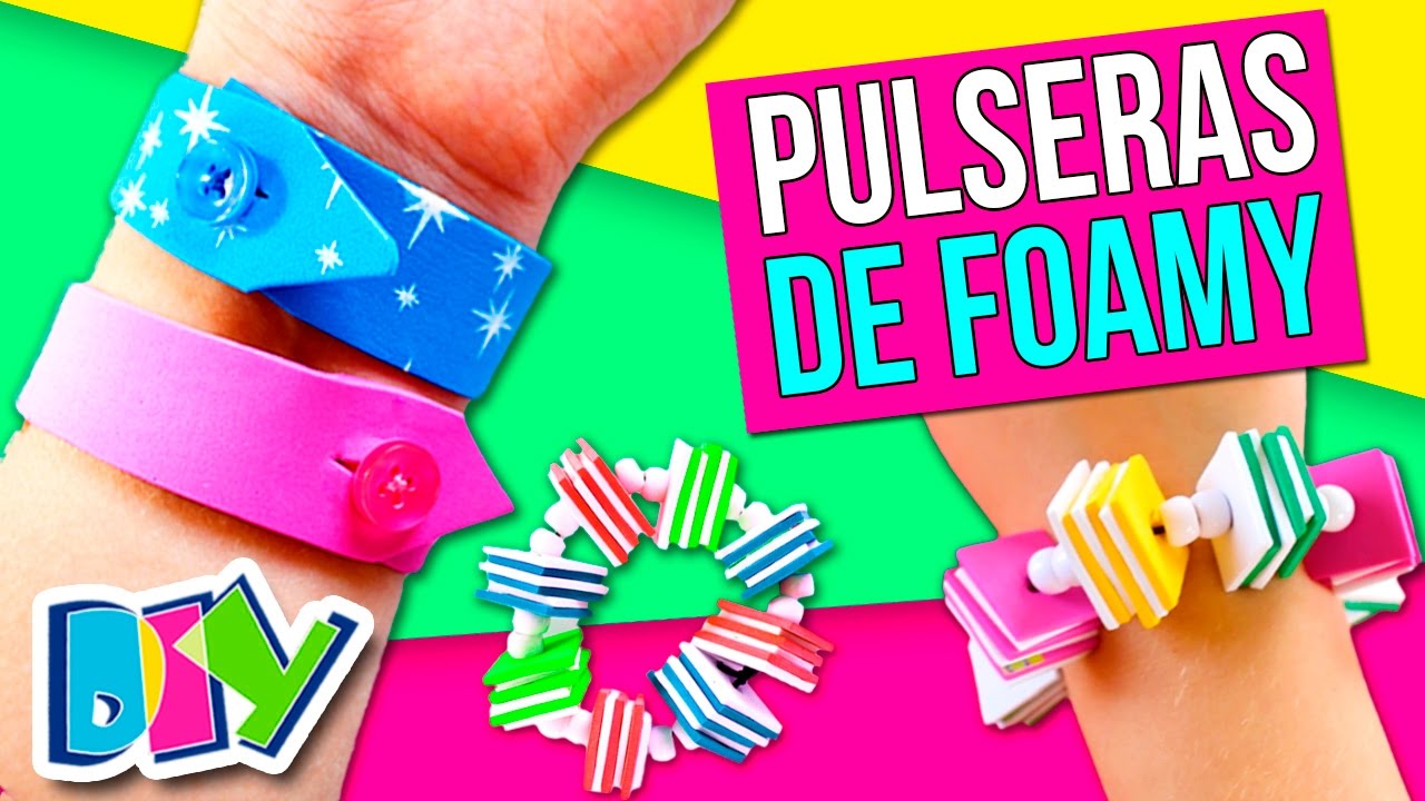 Cómo hacer PULSERAS o BRAZALETES con FOAMY o GOMA EVA ✂️ MANUALIDADES  fáciles para NIÑOS ✂️ 