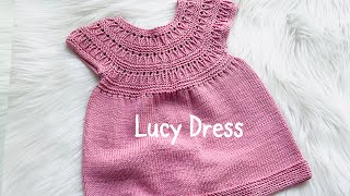 EASY HAND KNIT PATTERN - Lucy Baby Dress in Various Sizes