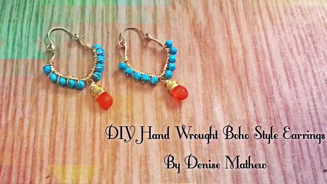 Boho chic silver hoop earrings - OMYOKI handcrafted jewelry