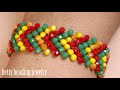 Beaded bracelet with rondolle crystals kan with peral and bicon bead and seedbeads