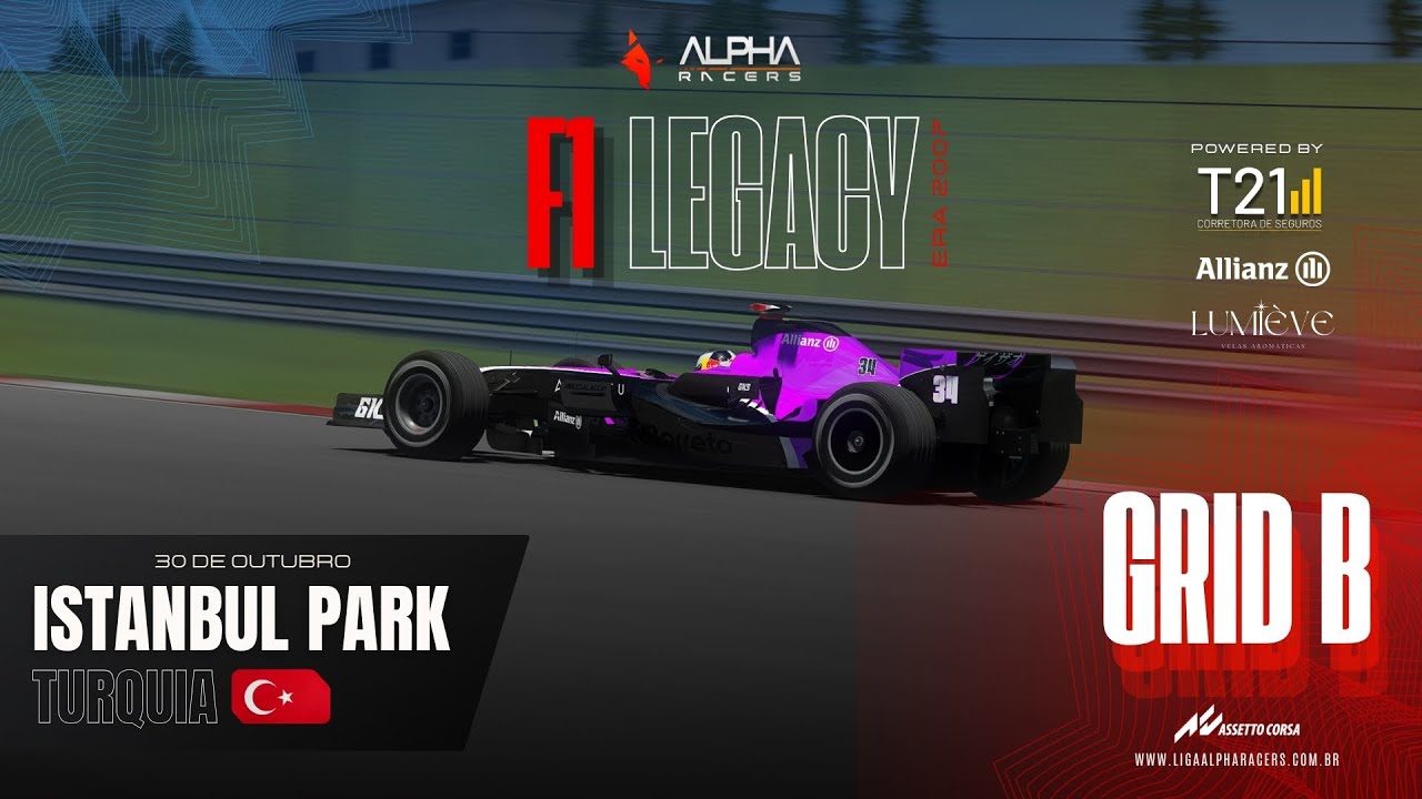 🏁 AO VIVO: ETAPA 3 - GP da Turquia | F1 Legacy - GRID B | Alpharacers