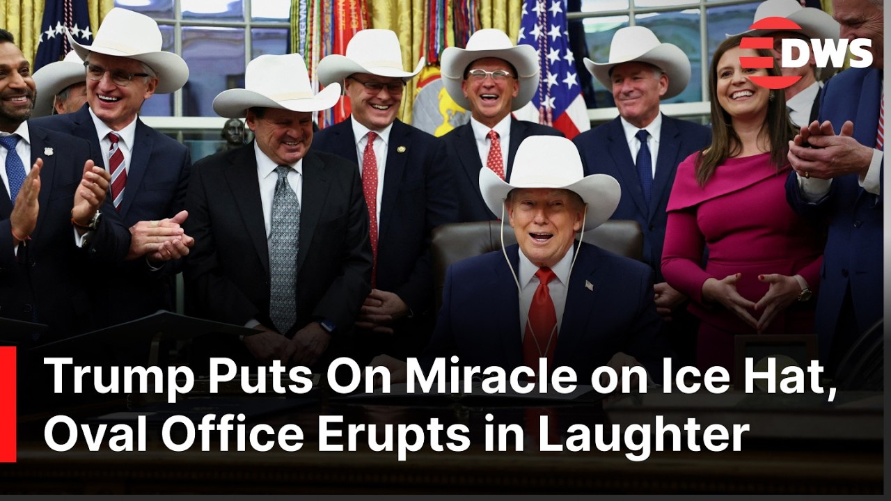 UNSEEN MOMENTS: Trump Cracks Jokes as Hockey Captain Gifts Him Iconic Miracle on Ice Hat | AD1G