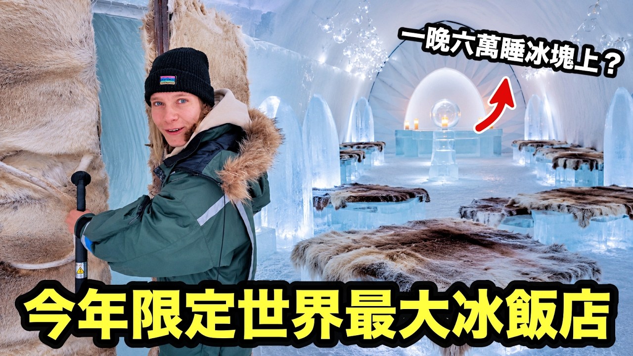 瑞典最震撼的北極圈之旅！一晚6萬竟然睡這裡？開箱世界最大冰飯店！可愛狗拉雪橇竟意外翻車