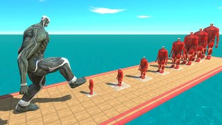 The Rock Colossal Titan VS 8 Levels of Colossal Titan - Animal Revolt Battle Simulator