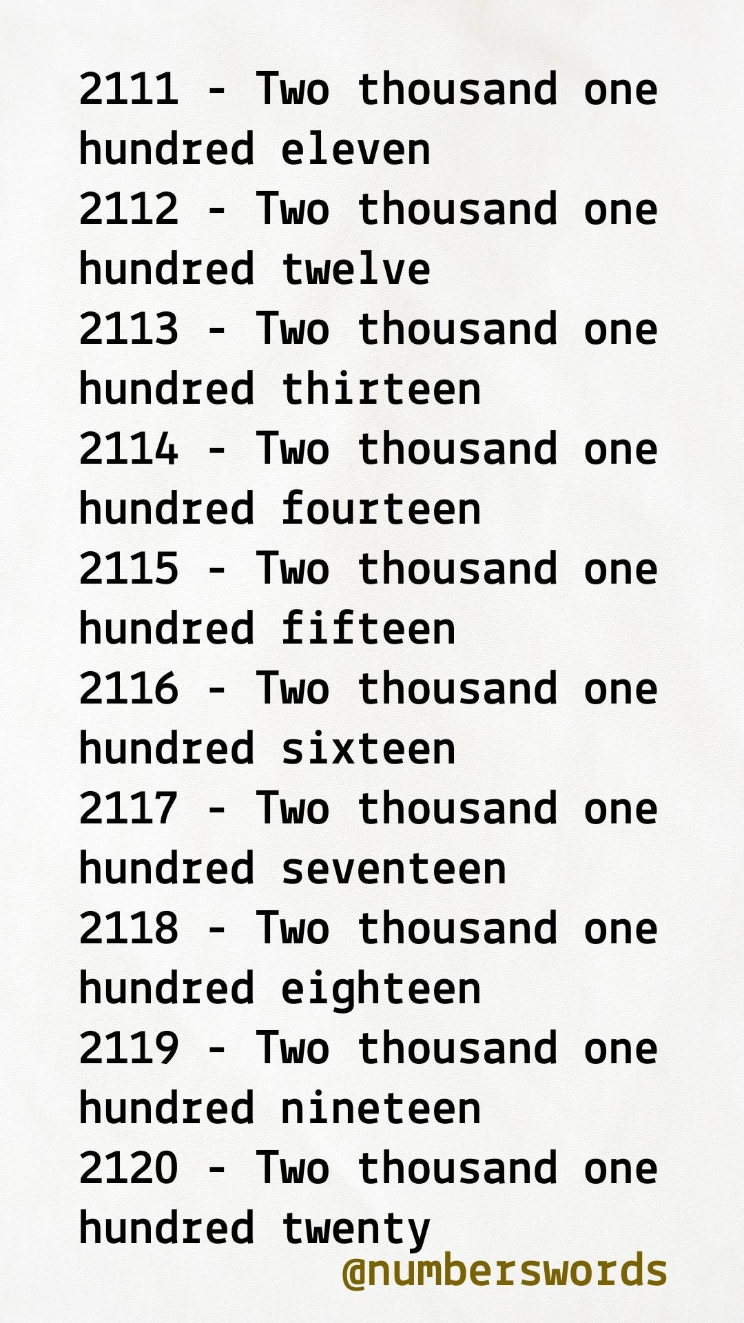 2111 to 2120 #shorts #numbers #numbernames - YouTube