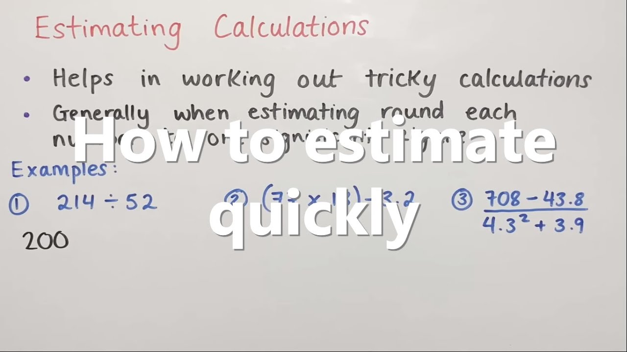 Estimating Calculations - YouTube