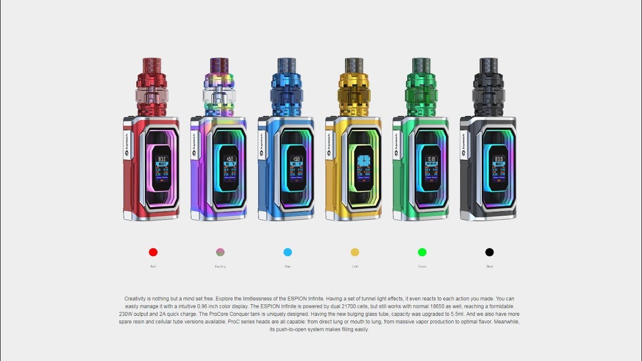 [Joyetech Espion Infinite Kit] Tunnel light effects reacts to each action you made | Vaporl