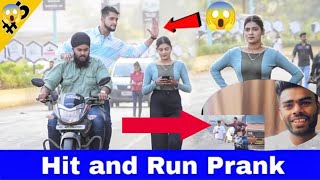 Hit and run Prank on bike 😂😱 and Reaction video!!    @PrakashPeswani