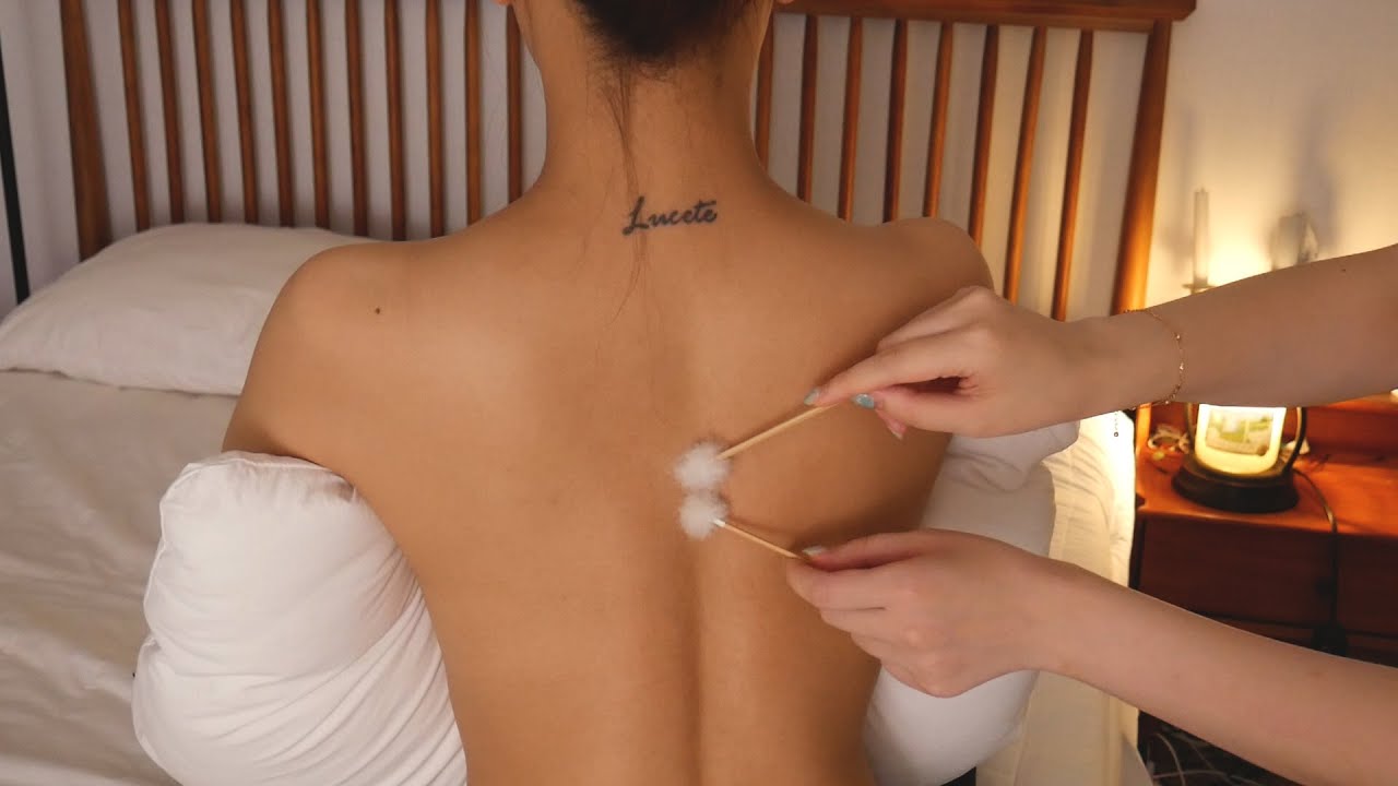 친구에게 ASMR해주기 / 팅글마사지 / 친구 머리만져주기 /  Back & Hair play with my friend