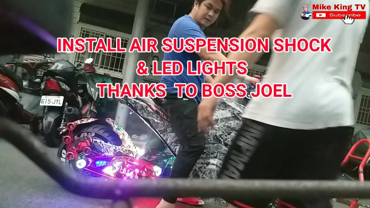 Z-6 E-Bike Install Air Suspension shock LED lights 