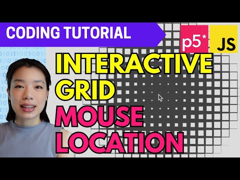 p5.js Coding Tutorial |  Interactive Grid with Mouse Location