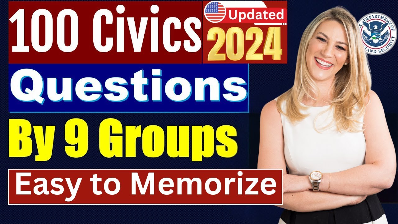 100 Civics Questions 2025 by 9 Groups for the US Citizenship Test (Easy ...