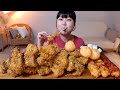 [60계치킨] 매콤달콤 바삭한 호랑이치킨 포테이토 치즈스틱 치즈볼 먹방 Chicken Cheese balls Cheese stick Mukbang Eatingsound