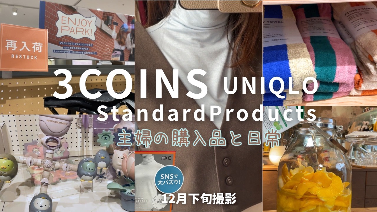 主婦Vlog｜3コインズ＆ユニクロ購入品｜スタンダードプロダクツ新商品｜自家製レモン酒