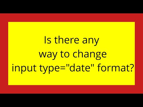 Is there any way to change input type="date" format?