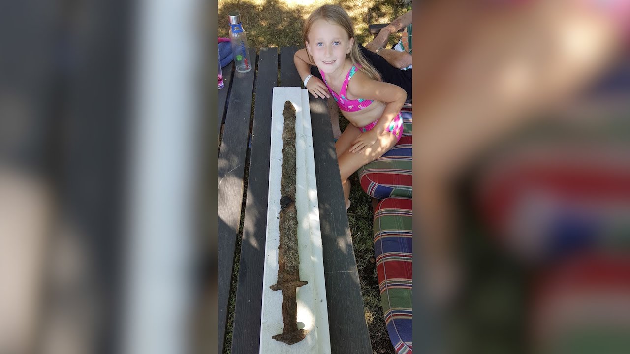 8 Year Old Girl Discovers Viking Sword In Lake That Dates 1500 Years Youtube