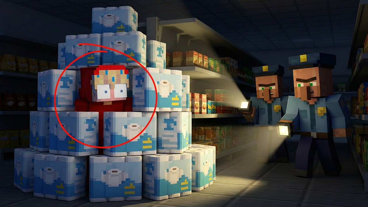 Övernattar 24h i en FARLIG ICA Butik Minecraft