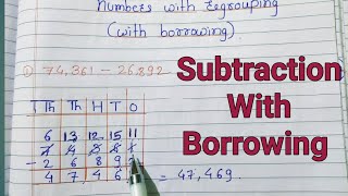 Regrouping Subtraction Kaise Kare (grade 5)| Subtraction of 5 Digit Numbers With Borrowing