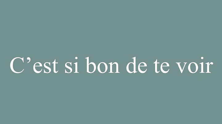How to Pronounce ''C'est si bon de te voir'' (It's so good to see you) Correctly in French