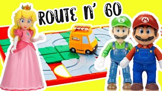 The Super Mario Bros Movie Route 'n Go Game with Princess Peach, Mario, and Luigi
